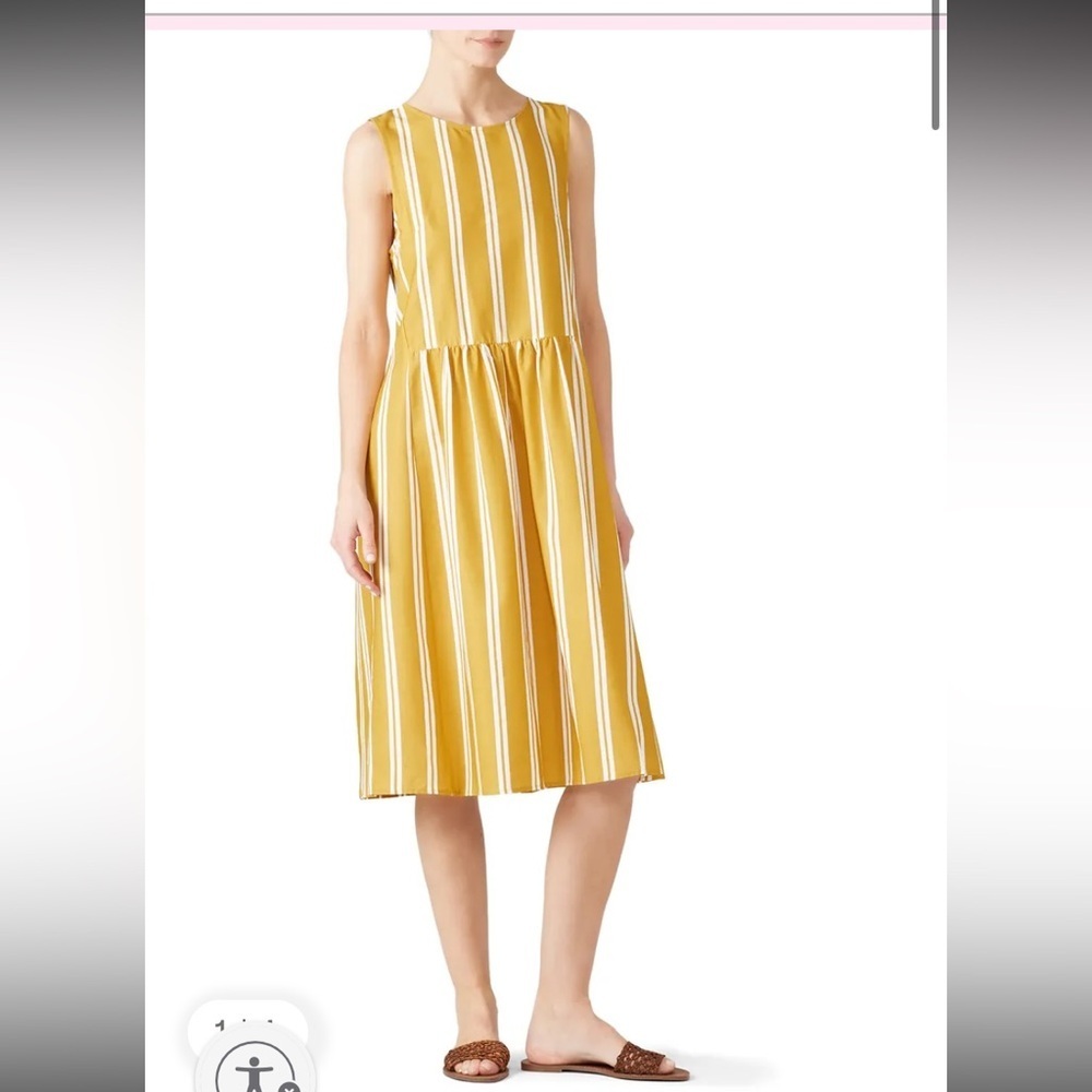 Florette Dress by 
SANCIA $230 spring bow back coastal stripe midi party resort